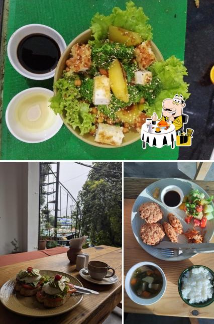 Take a look at the photo depicting food and interior at Loop cafe