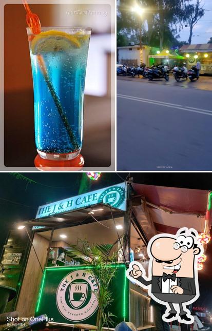 Among various things one can find exterior and beer at THE J&H CAFE