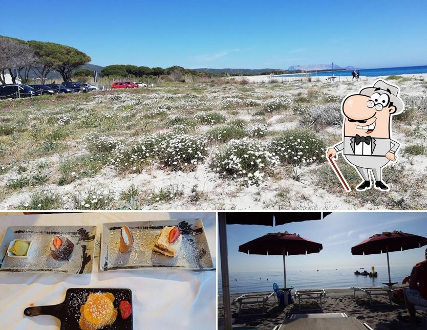 La immagine della esterno e cibo di Stella Marina - Ristorante sulla Spiaggia Budoni