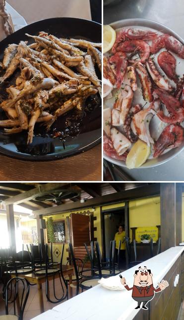 La cibo e interni del ristorante