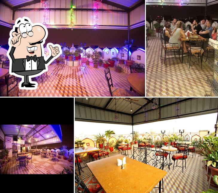 The interior of Moon Light Rooftop Restaurant