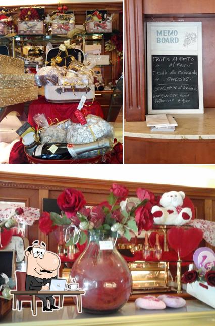 La interni e lavagna del ristorante