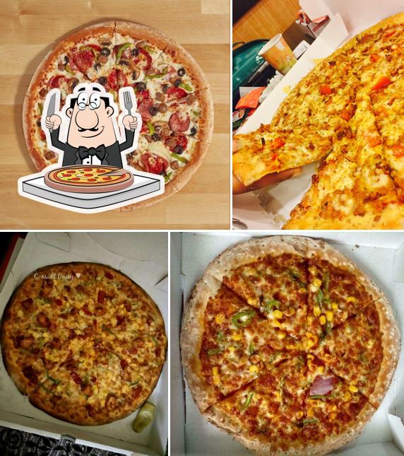 Pick pizza at Papa John's Pizza