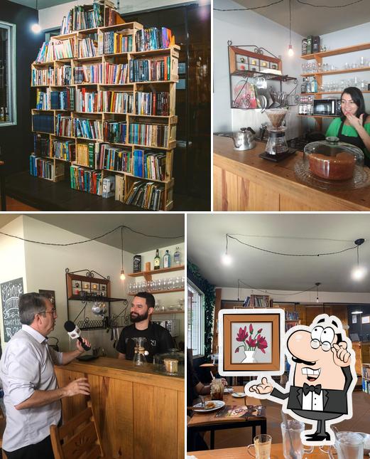 Sente em uma das mesas no Slow Coffee