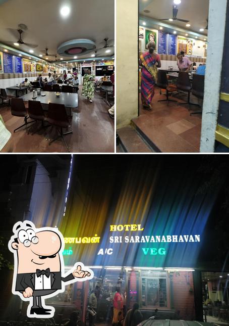 The interior of Hotel Sri Saravana Bhavan Restaurant