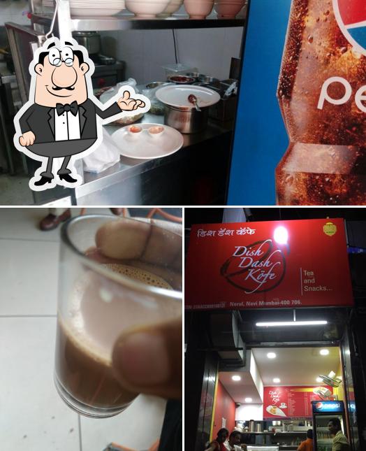 The photo of Dish n Dash Kafé’s interior and beverage