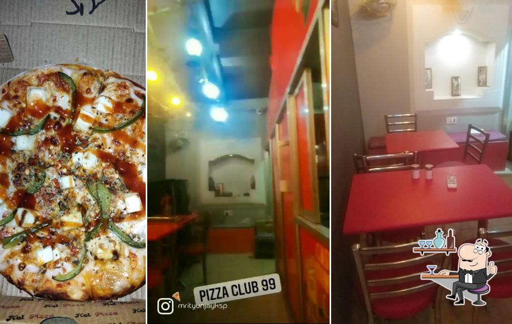 Take a seat at one of the tables at 99 Pizza Club