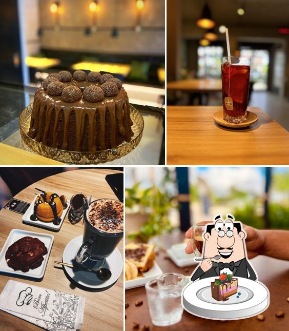 Bolo de chocolate em Fire Café