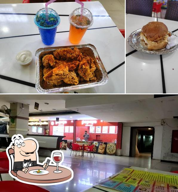 The picture of food and interior at Popeye Fried Chicken