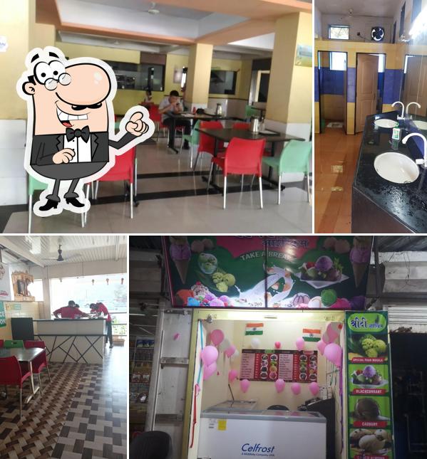The interior of Hotel Vithal Kamats Pure Veg Restaurant Chinchvan, Panvel-Goa Highway