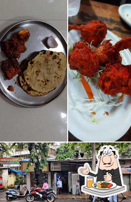 The image of food and exterior at Hotel Shree Bholanath