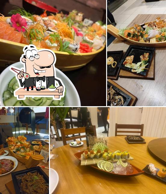 No Egima Poços, você pode tentar sushi