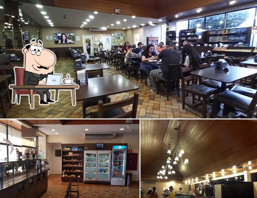 Sente em uma das mesas no Famiglia Maran Confeitaria e Panificadora