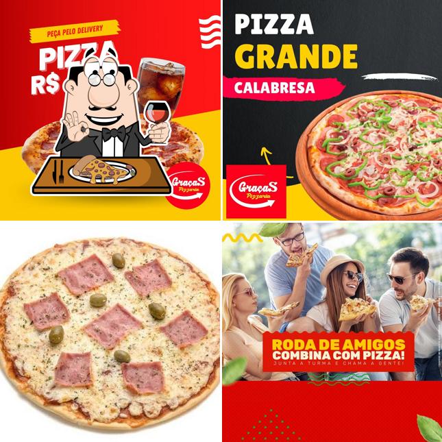 Escolha pizza no Graças Pizzaria