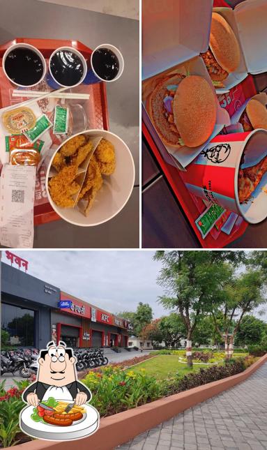 The image of food and exterior at KFC