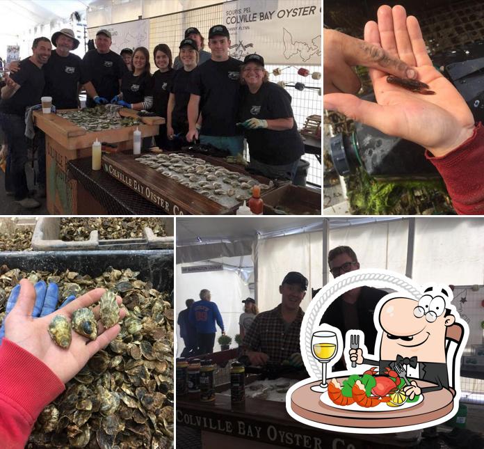 Commandez différents plats à base de fruits de mer servis par Colville Bay Oyster Company
