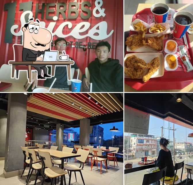The photo of KFC’s interior and drink