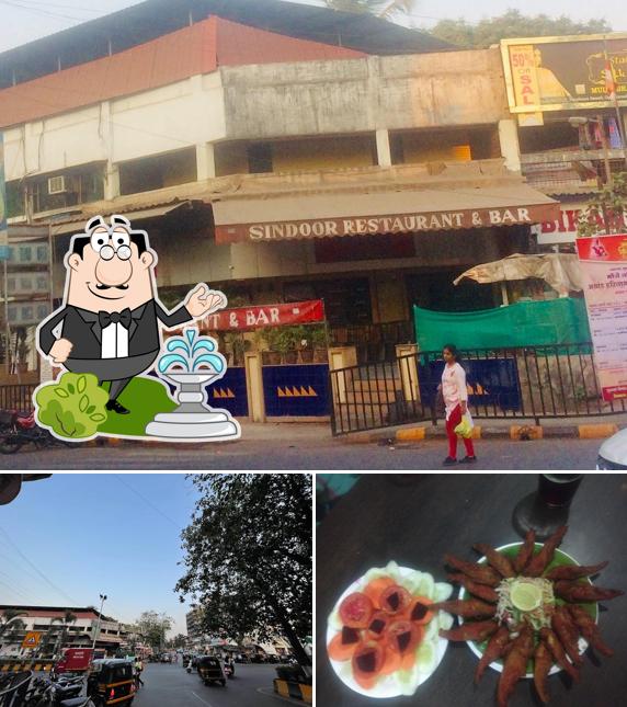 This is the picture showing exterior and food at Sindoor Bar & Restaurant