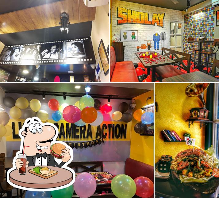 Order a burger at Bollywood Canteen