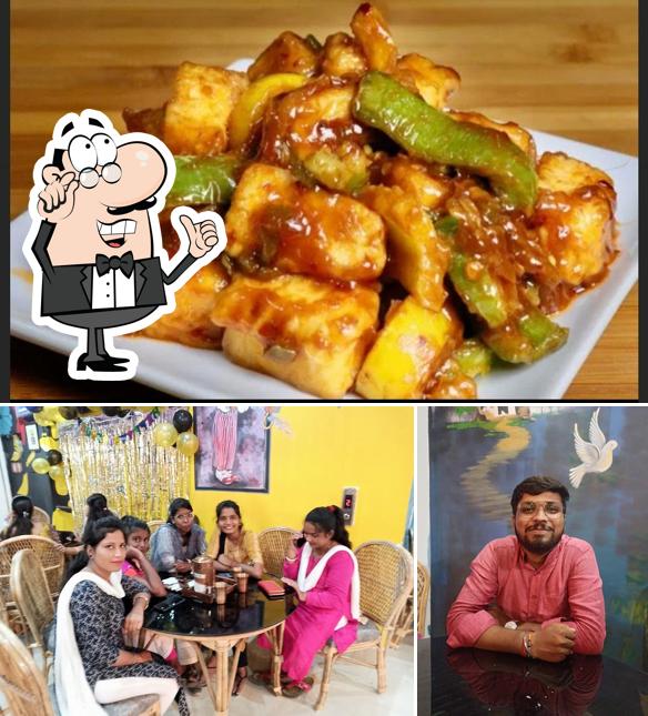 Among various things one can find interior and food at Fast Food Corner