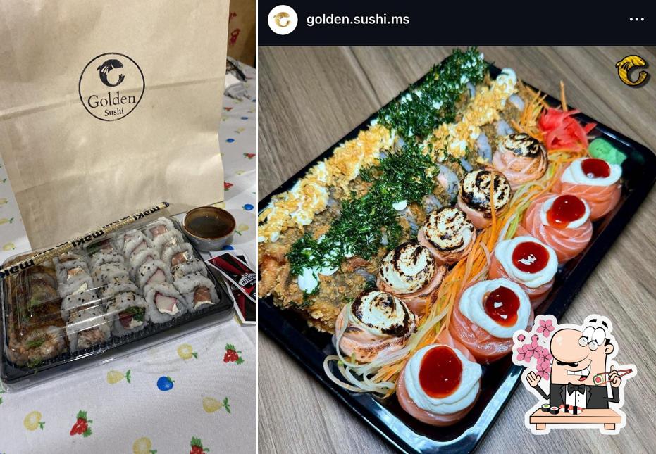 No Golden Sushi, você pode pedir sushi