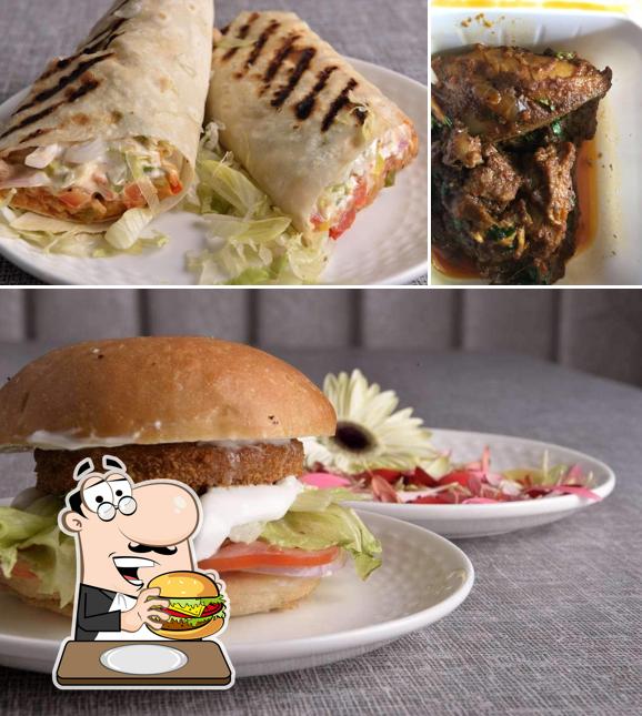 Get a burger at Farmaish Restaurant