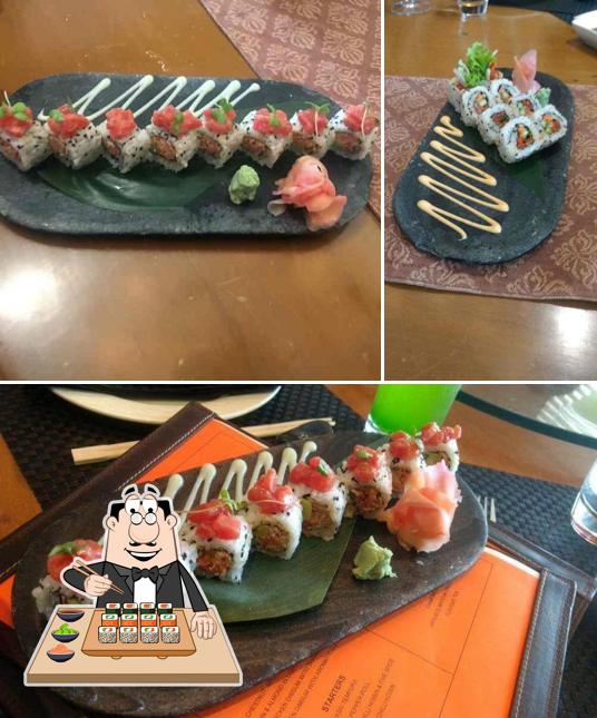 Sushi rolls are available at Kylin