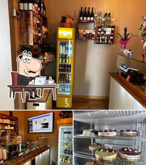 Questa è la immagine che mostra la interni e cibo di Agrigelateria La Cascina