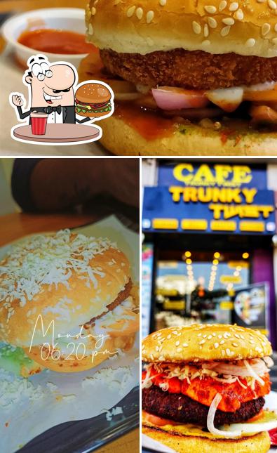 Try out a burger at Cafe TRUNKY TWIST