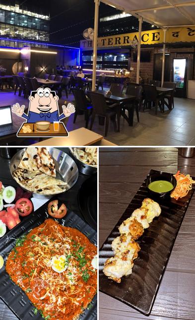 This is the picture showing food and interior at THE TERRACE