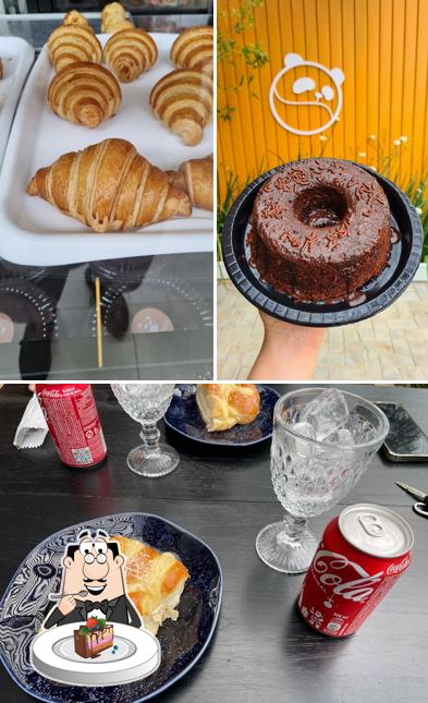 Bolo de chocolate em Padaria Shokupan