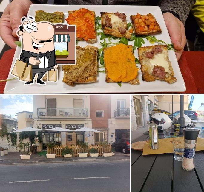 La immagine della esterno e cibo di L' Angolo del Gusto