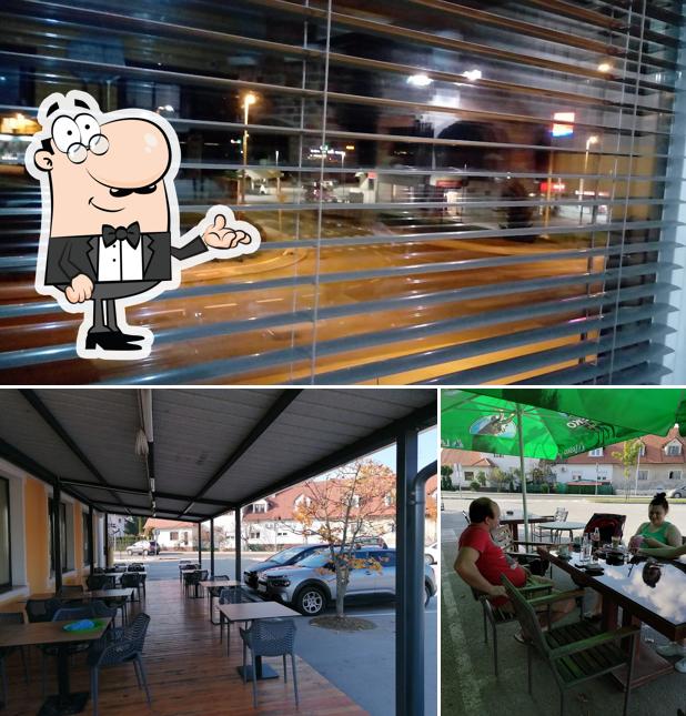 Gli interni di Pizzeria and restaurant Raj