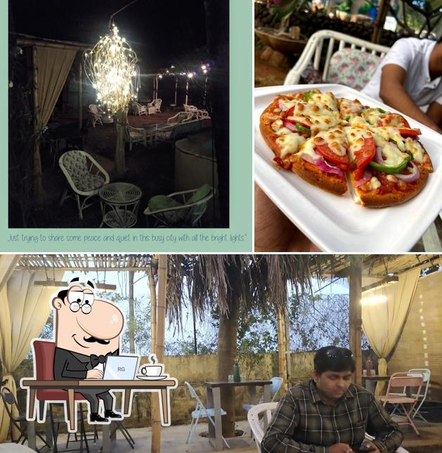 The interior of Cafe maya