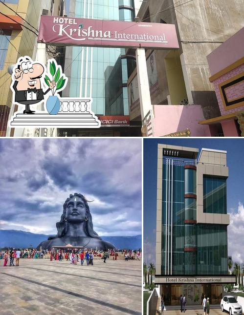 The exterior of Hotel Krishna International And Restaurant