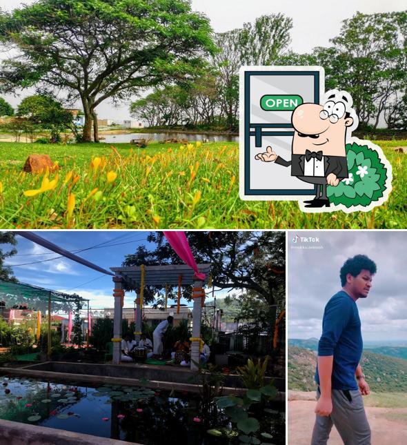 Among various things one can find exterior and food at Vana Vihar Hotel