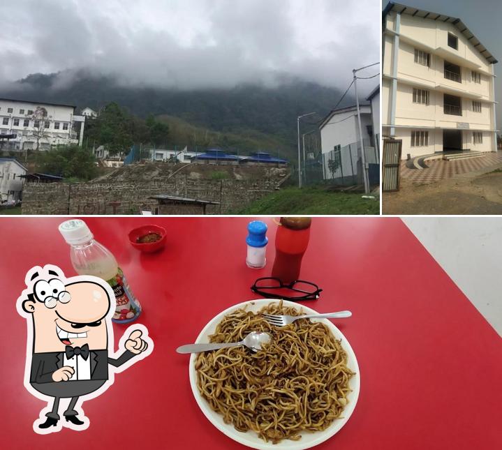 Among different things one can find exterior and food at South Indian Canteen, NIT Nagaland