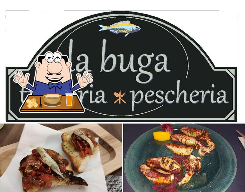 La foto della cibo e lavagna di La Buga