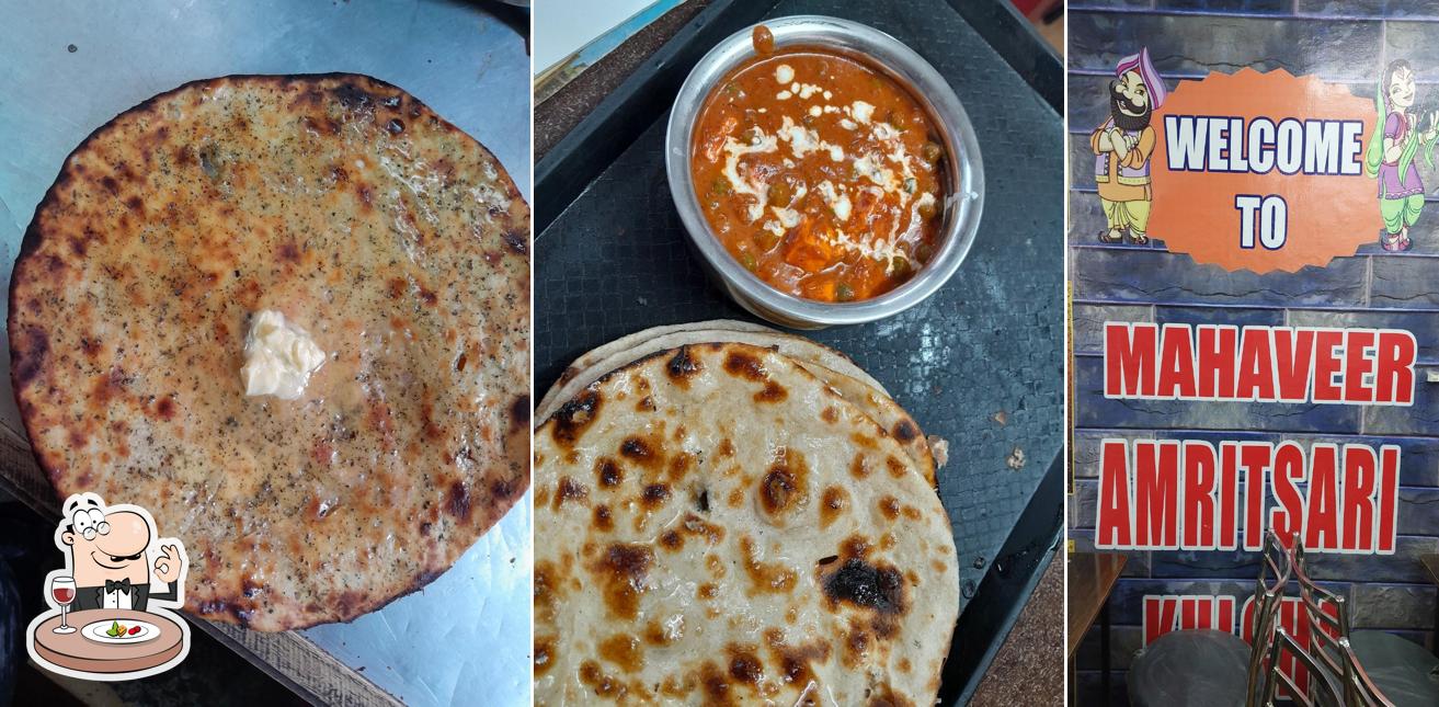 Food at Mahaveer kulcha and fast food corner