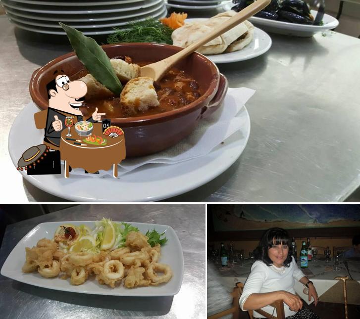 La immagine della cibo e bancone da bar di Trattoria Laguna Blu