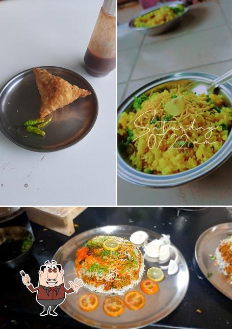 Food at Hotel Manisha and Samosa Bites