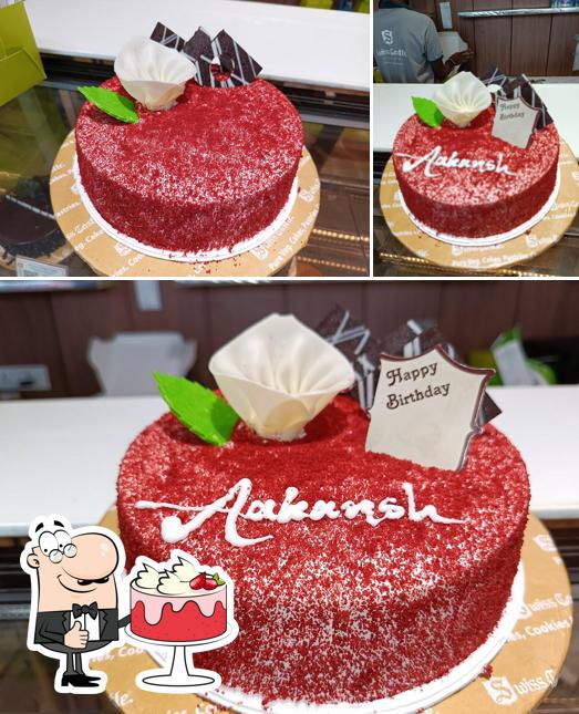 Red velvet cake at Swiss Castle Bakery, Kothapet