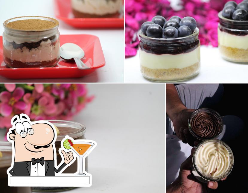 This is the image displaying drink and food at Jarlie Fine Desserts
