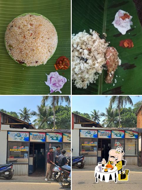 Among various things one can find food and exterior at Manukuttan's VP Restaurant