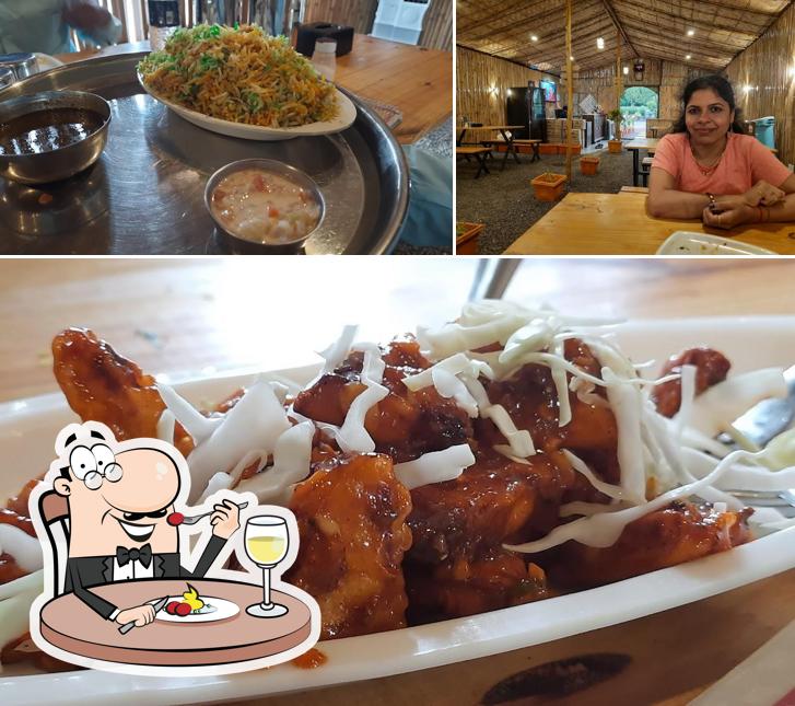 Among various things one can find food and interior at Hotel Bamboo House