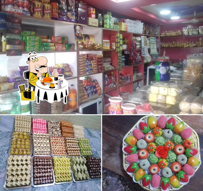 Check out the picture showing food and interior at Sri Durga Sweets & Bakery