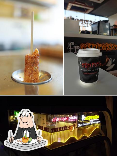 This is the picture depicting food and interior at Frespresso Salem