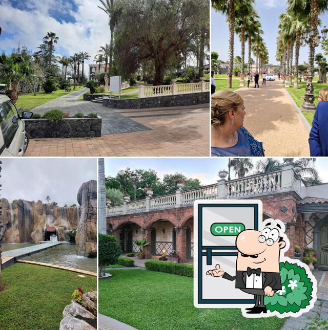 Puoi goderti l'aria fresca da seduto all'esterno di Castello Delle Aci