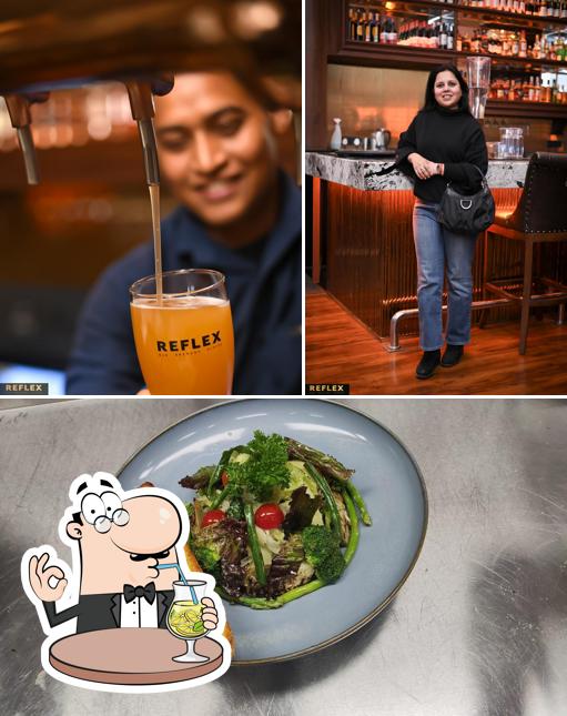 Take a look at the picture displaying drink and food at REFLEX - Bar, Brewery & Dining
