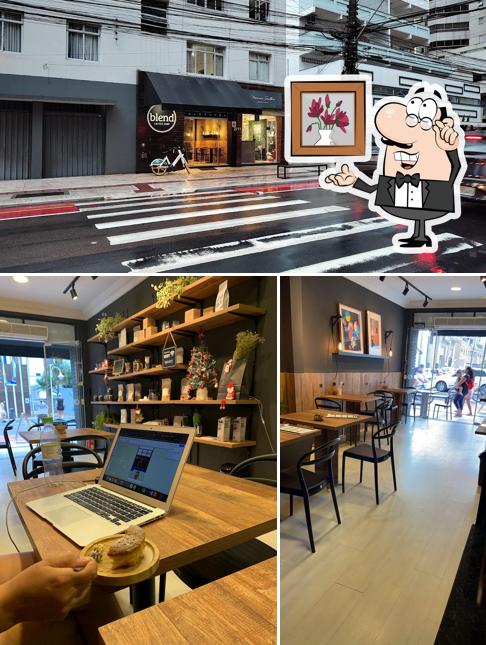 O Blend Coffee Shop se destaca pelo interior e exterior